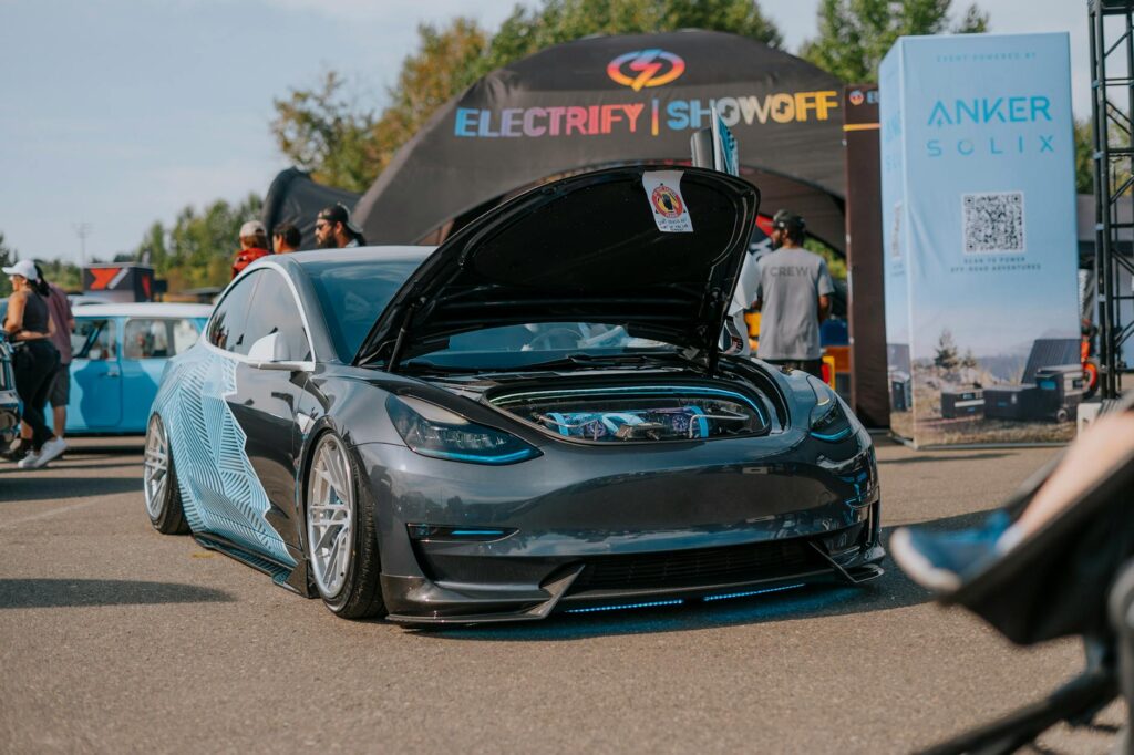 electric car at outdoor automotive event